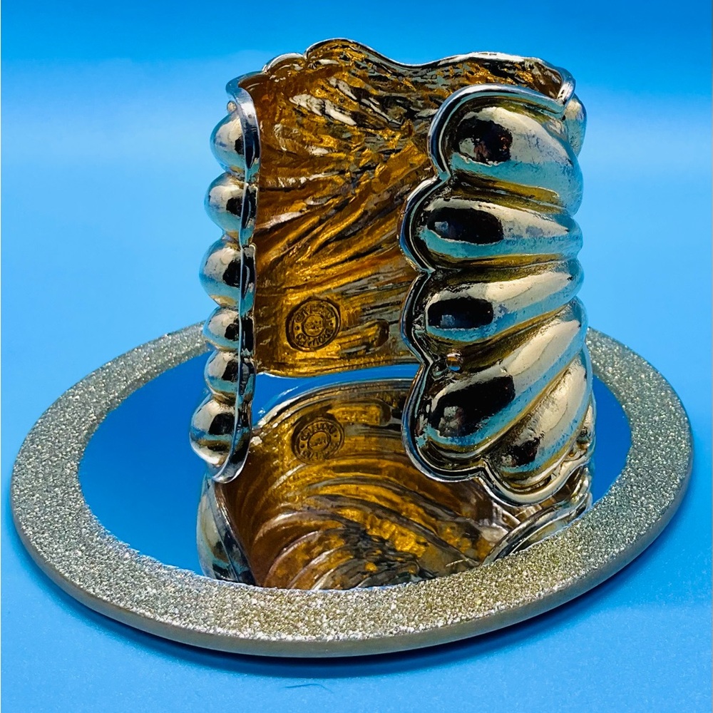 Vintage Edouard Rambaud Gold Statement Cuff Bracelet - Picture 4 of 9
